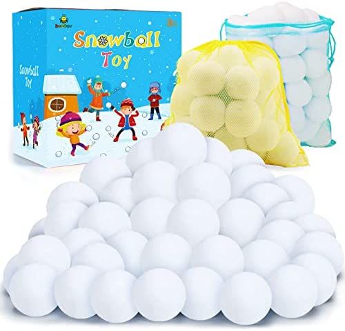 beetoy Snowball Toy Fight-48 PCS Soft and Fluffy Artificial Snowballs Indoor & Outdoor Snow Ball ... | Amazon (US)