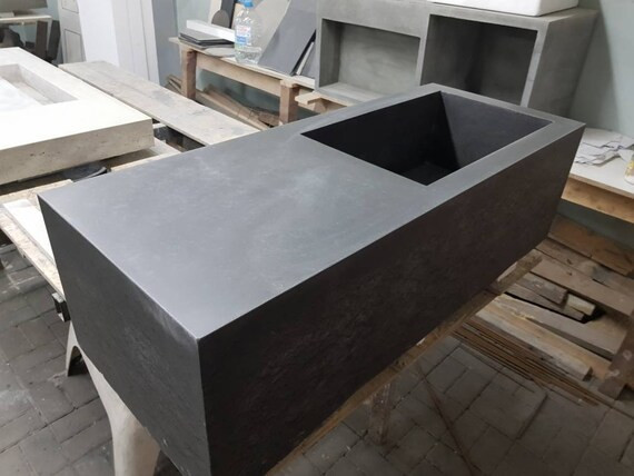 Concrete sink with Side Expansion 100cmx50cmx35cm/39''x20''x14'' | Etsy (UK)