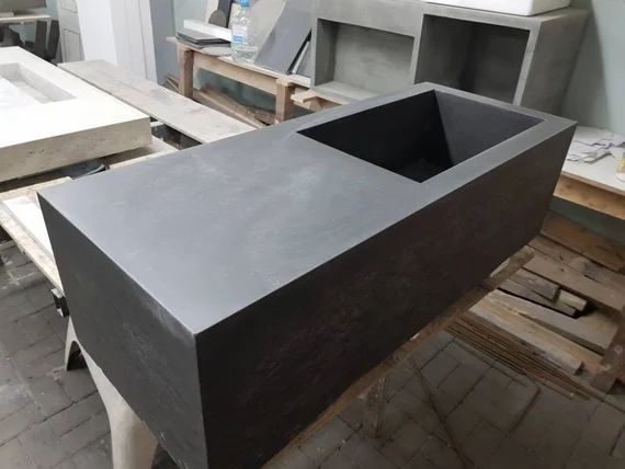 Concrete sink with Side Expansion 100cmx50cmx35cm/39''x20''x14'' | Etsy (UK)