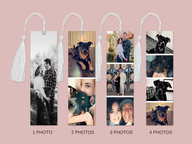 Custom Metal Photo Booth Bookmark Bookmark 1-4 Photo With Tassel Wedding, Birthday, Anniversary, ... | Etsy (US)