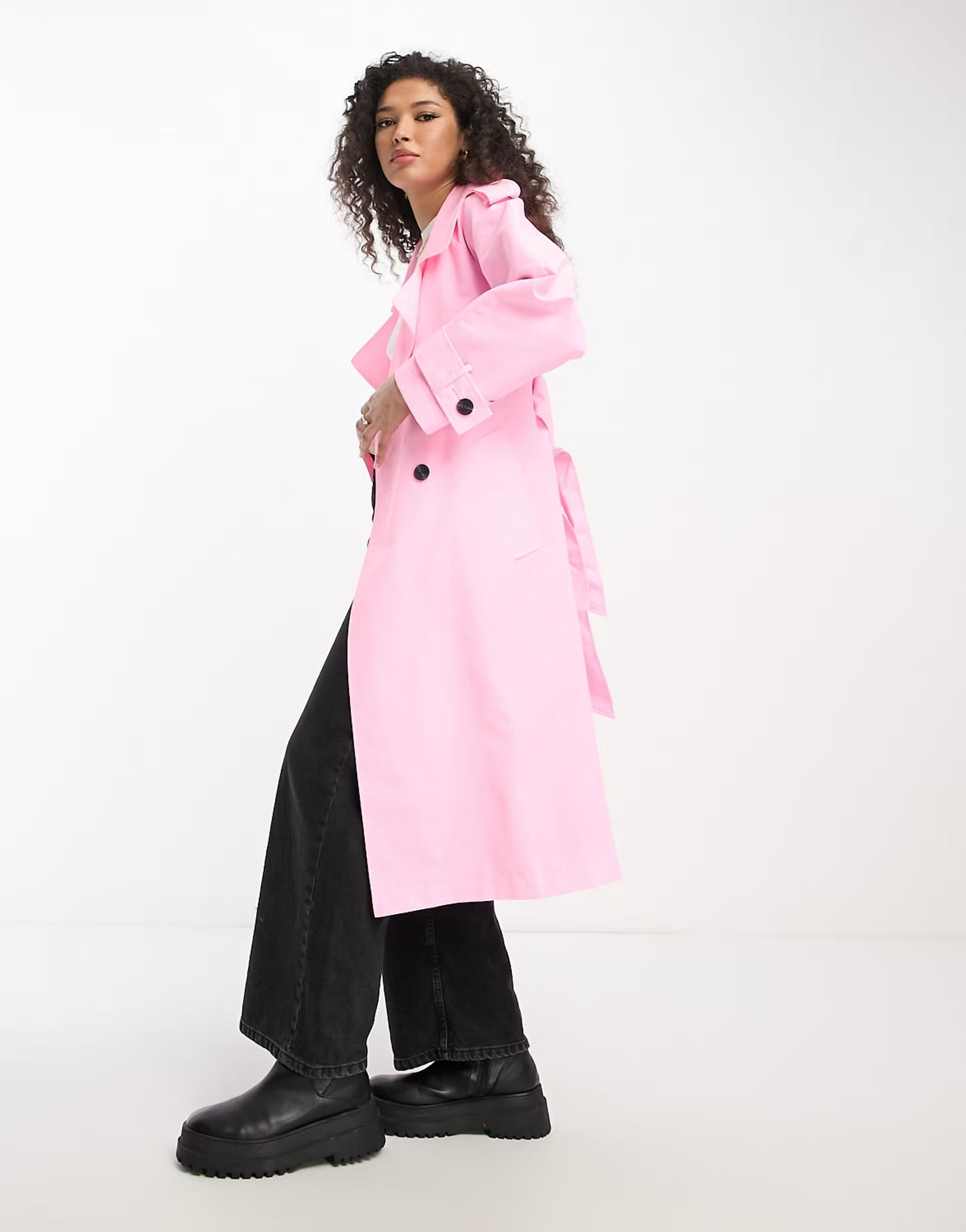 ASOS DESIGN trench in neon pink | ASOS (Global)
