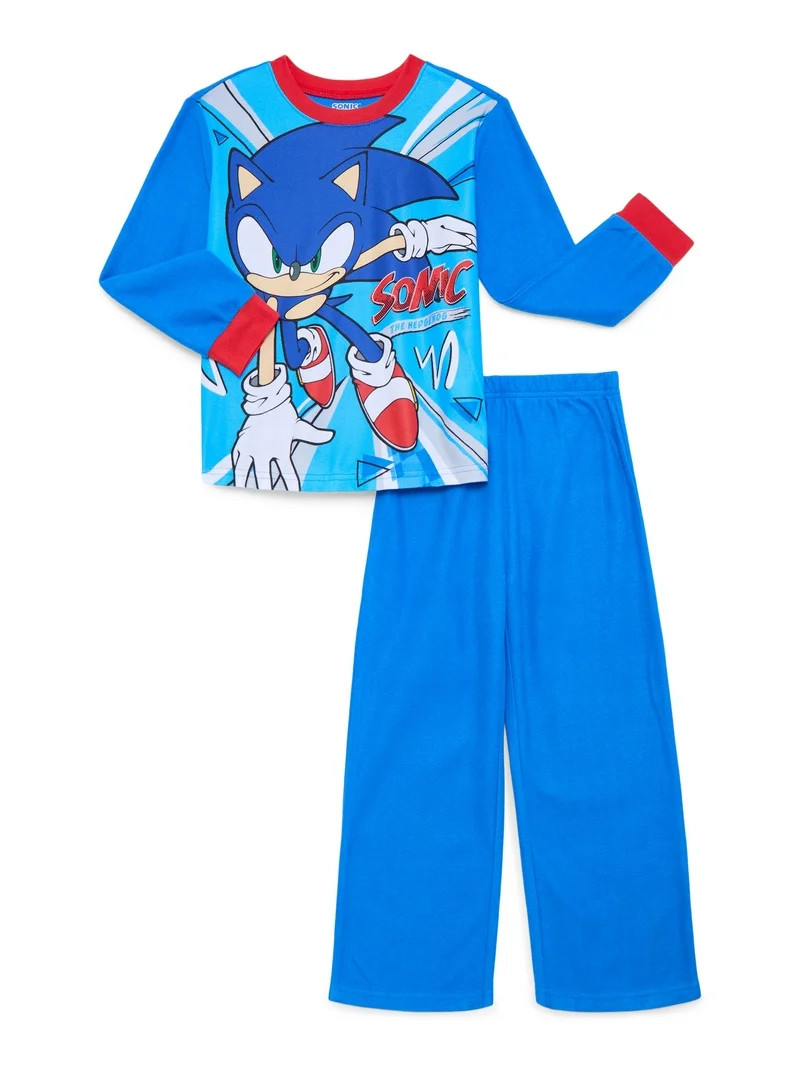 Sonic the Hedgehog Boys Long Sleeve Top and Pants, 2-Piece Pajama Set, Sizes 4-12 | Walmart (US)