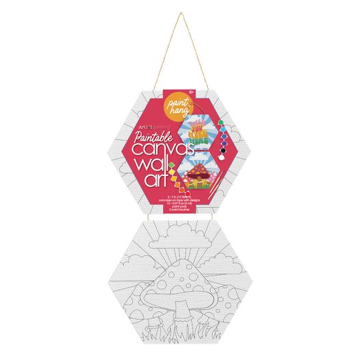 Mini Hexagon Canvases Wall Art On Rope 2-Pack | Five Below