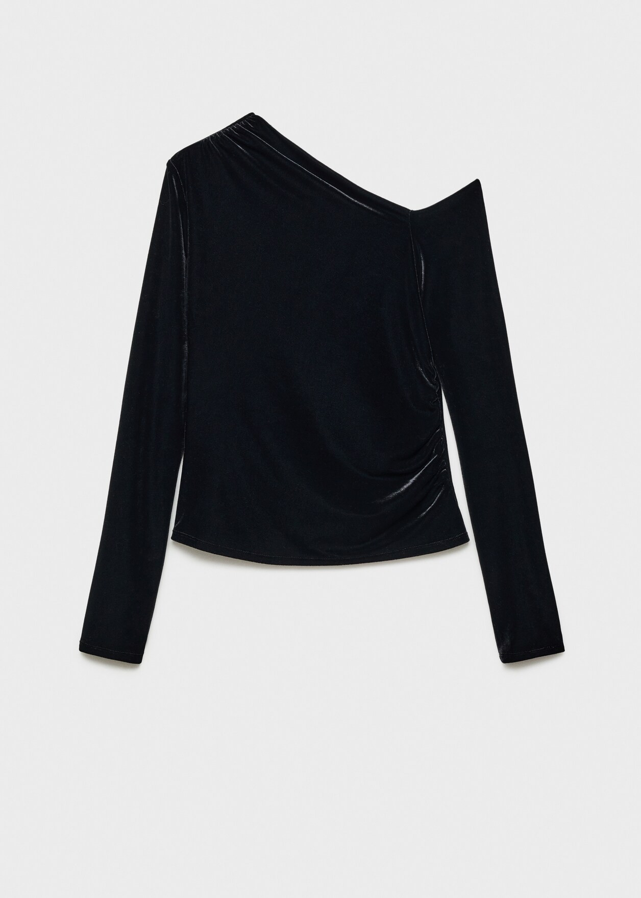 Asymmetric velvet top - Women | MANGO USA | Mango (US/MX/AU)