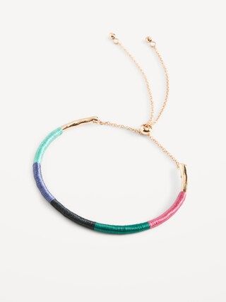 Gold-Toned Metal Textile-Wrapped Bracelet for Women | Old Navy (US)