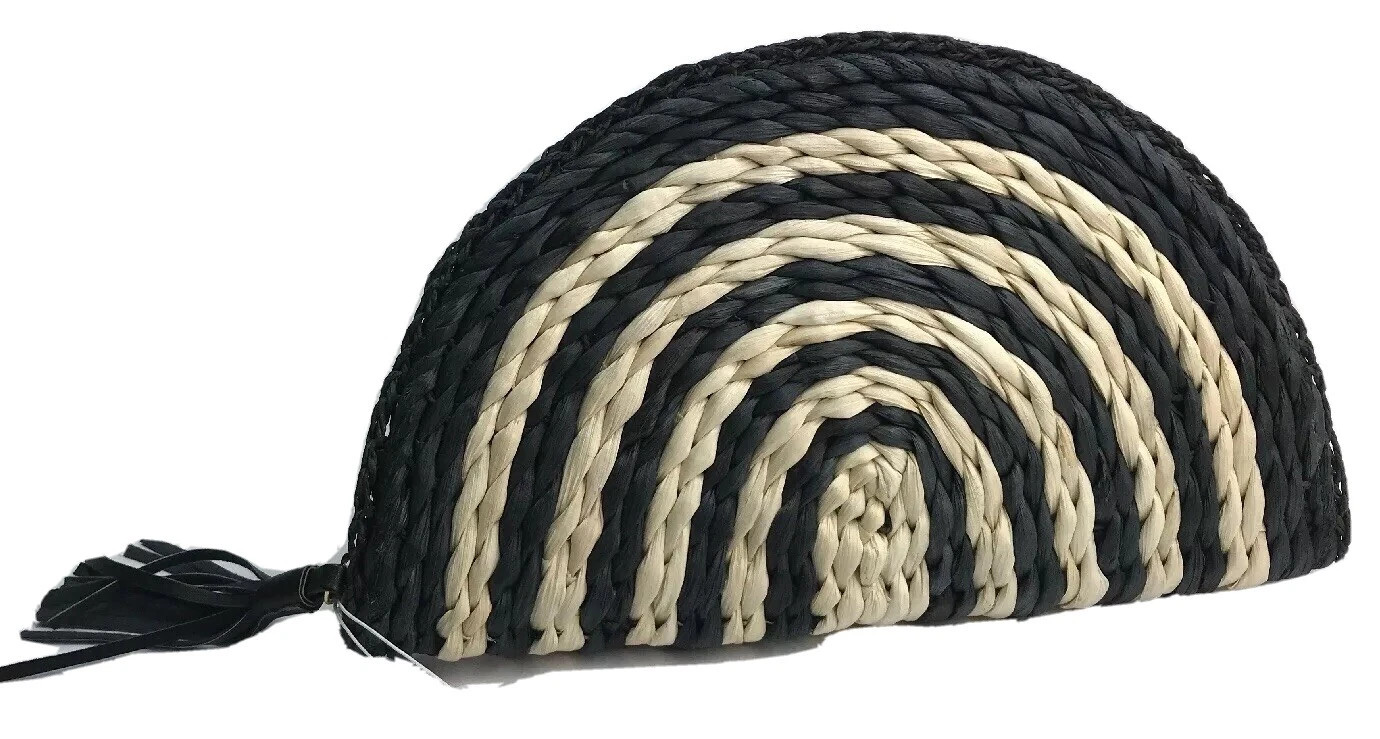 Charming Charlie Black And White Purse Bag Natural Material NWT | eBay US