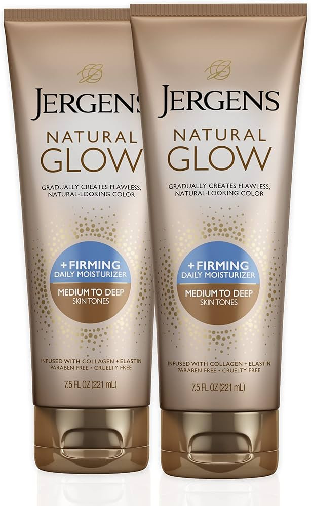 Jergens Natural Glow +FIRMING Self Tanner Body Lotion, Medium to Tan Skin Tone, Sunless Tanning M... | Amazon (US)
