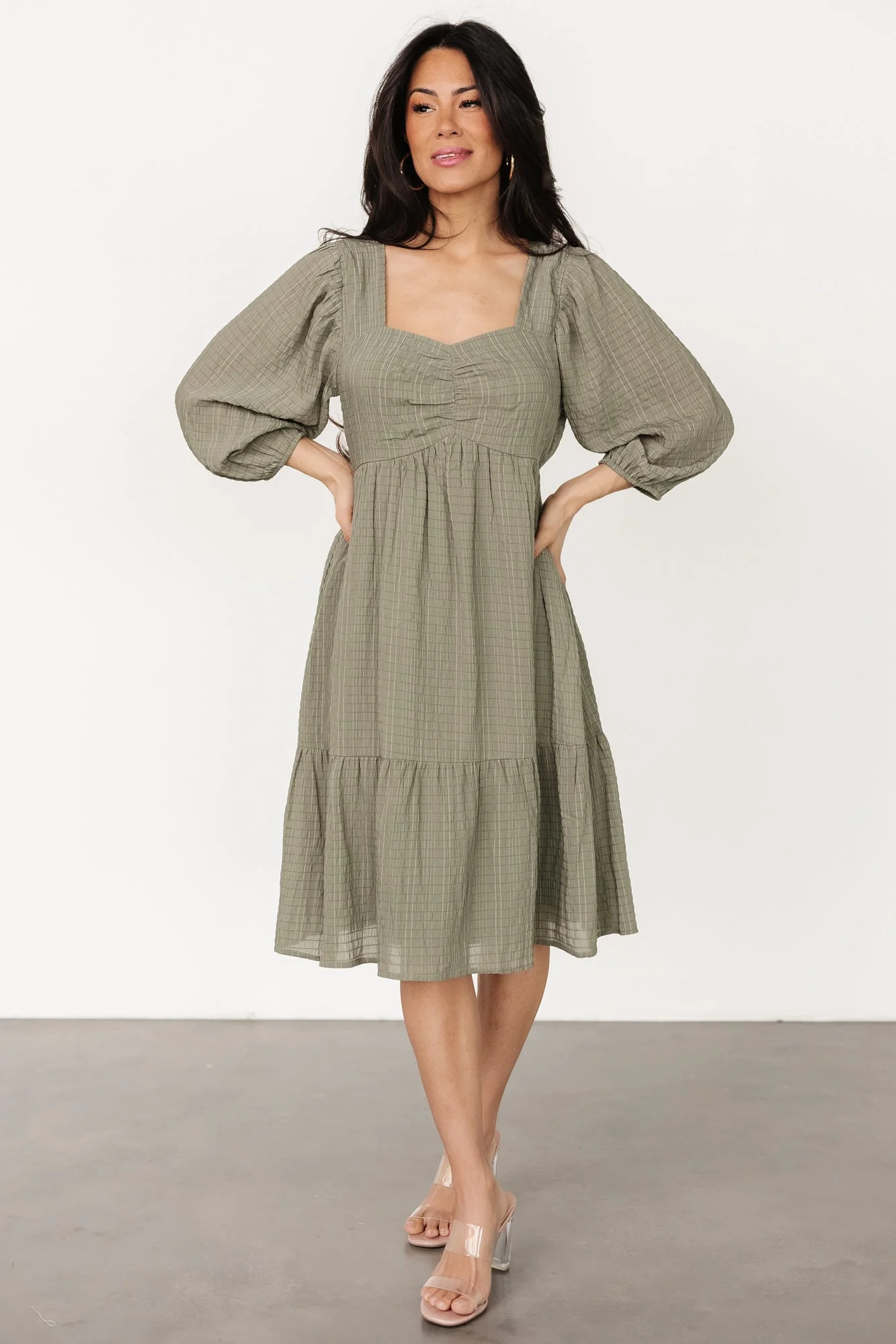 Vaeda Midi Dress | Olive | Baltic Born