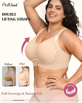 ProKloud Triple Lift Jelly Wireless Push Up Bras Plus Size Support Bralette | Amazon (US)