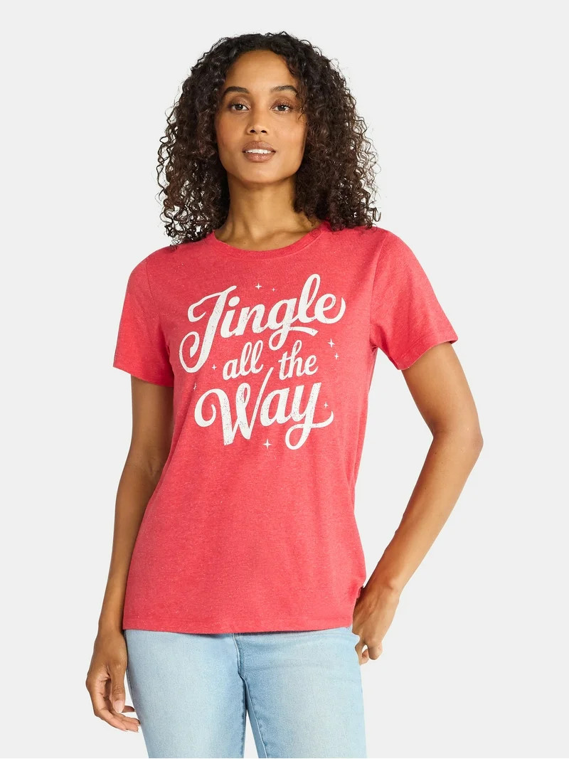 Christmas Women's Jingle Graphic Tee from Holiday Time, Sizes S-XXXL | Walmart (US)
