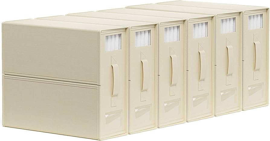 SheetCube Foldable Bed Sheet Set Organizer 6 Pack (Queen or King Size), Storage Box for Duvet Cov... | Amazon (US)