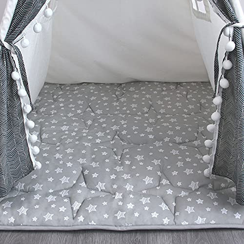 Teepee Play Tent Mat, Square Padded Mat for Playtent, Anti Slip Baby Quilted Activity Mat for Boys and Girls, Toddlers and Kids Playtime | Amazon (US)