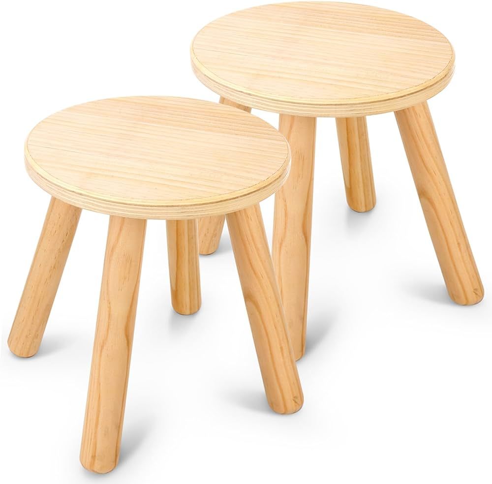 Wooden Step Stools for Kids, 10 Inch Solid Kids Chairs Perfect Matched Sensory Table, Multi-Purpo... | Amazon (US)
