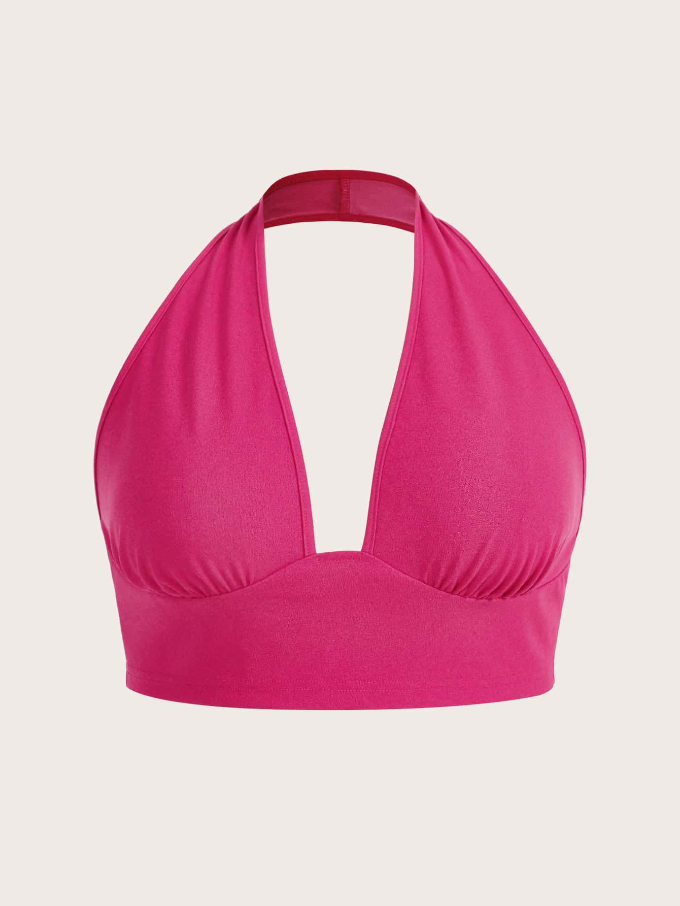 SHEIN Unity Plus Solid Backless Halter Top | SHEIN