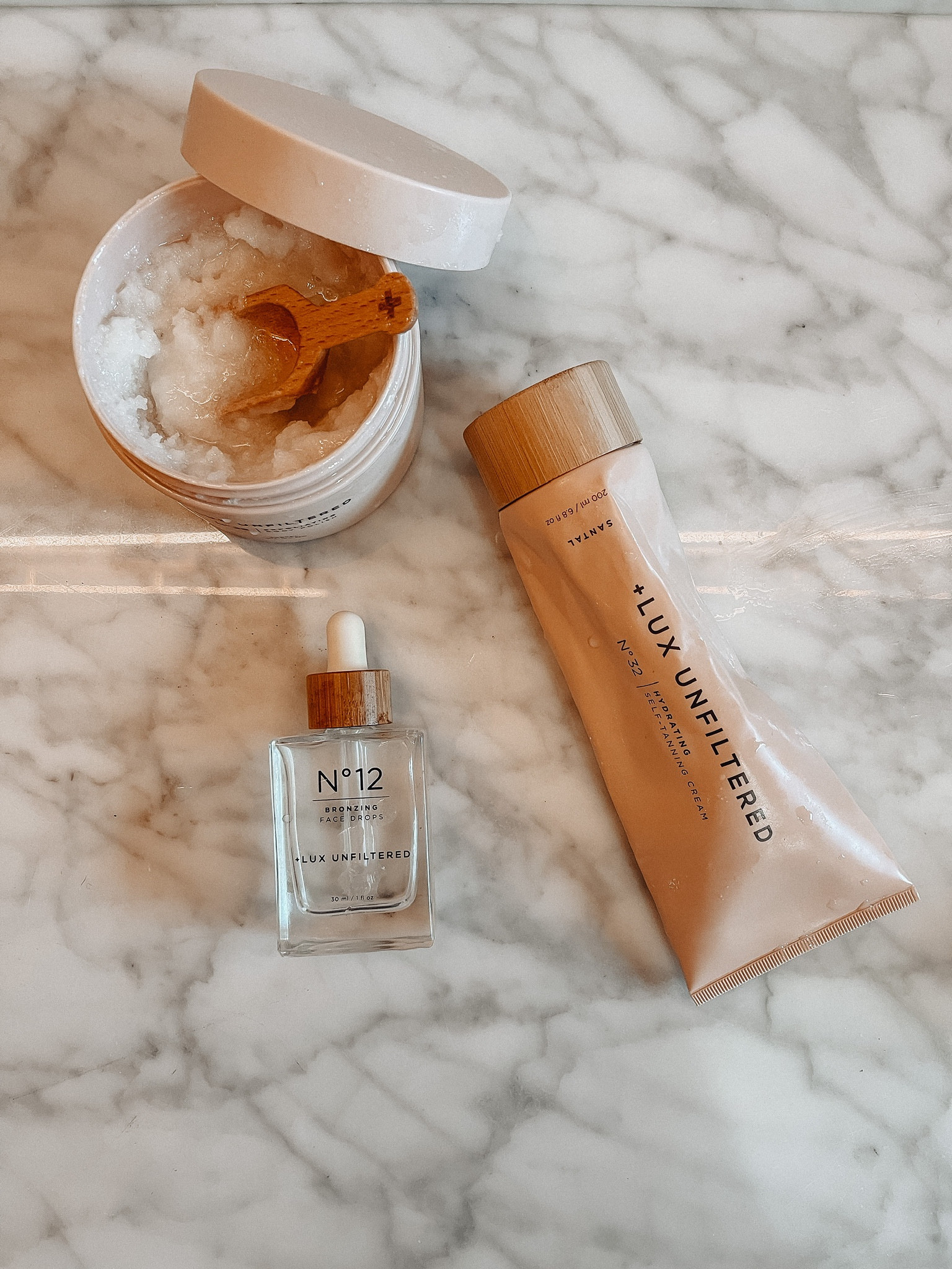 My go-to tanning favs🙌🏻 these products are by far my favorite self tanner products! Lux Unfiltered, tanning lotion, self tanner, self tanning cream, face drops, bronzing face drops, gradual self tanner, natural self tanner, exfoliating body polish, exfoliator, beauty, beauty products, beauty favs