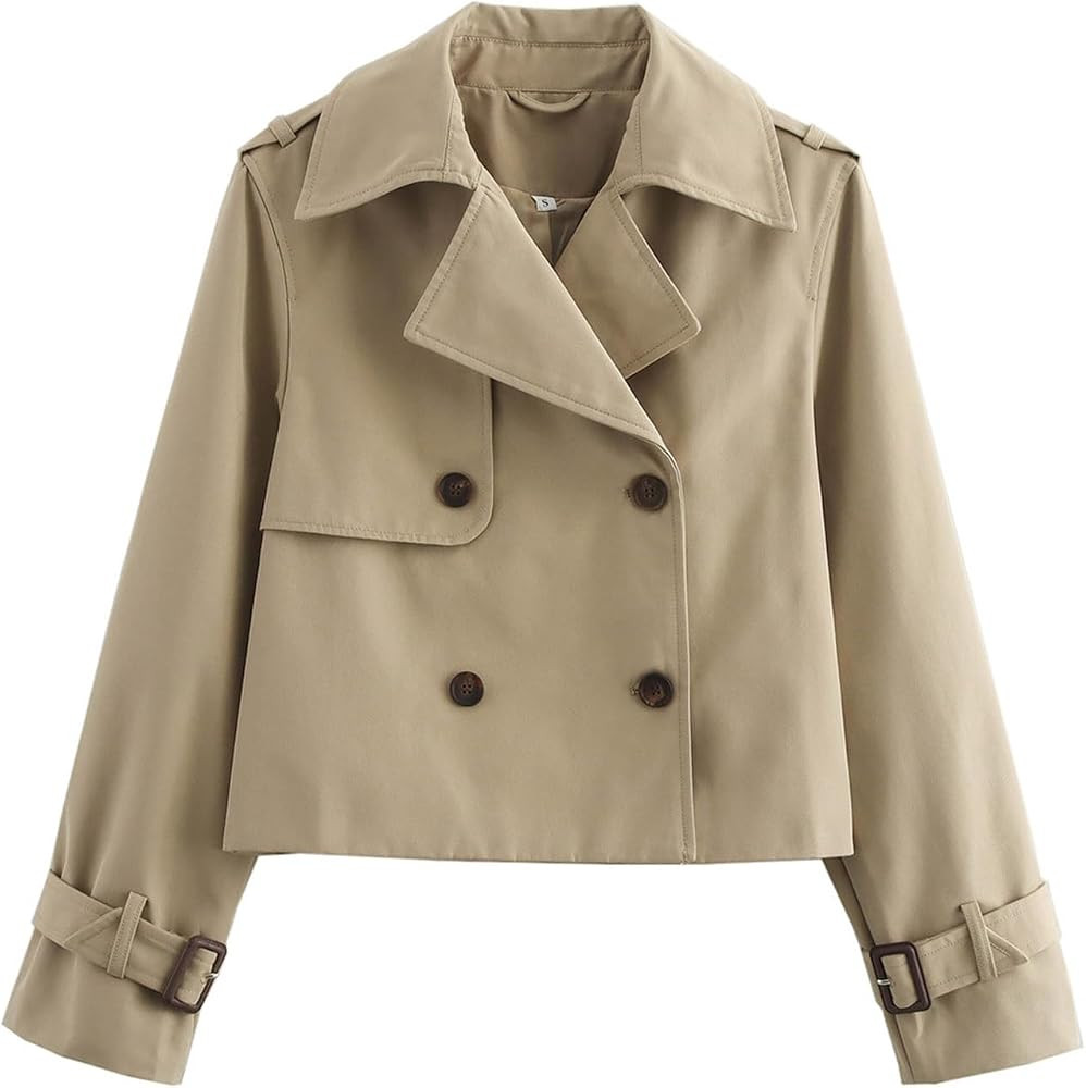 Trench Coat for Women, Short Trench Coat, Cropped Trench Coat for Women, Short Trench Coat for Wo... | Amazon (CA)