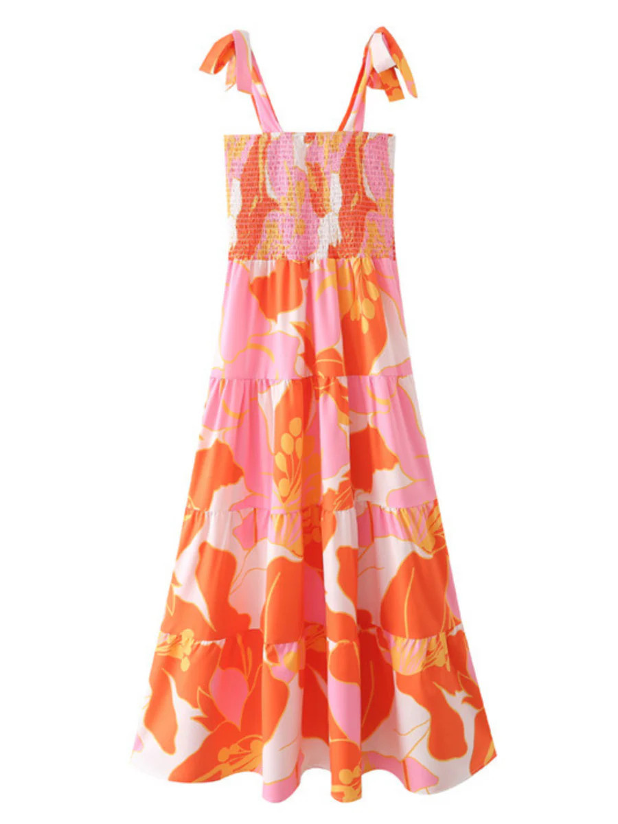 'Yanny' Floral Printed Tied Strap Maxi Dress | Goodnight Macaroon