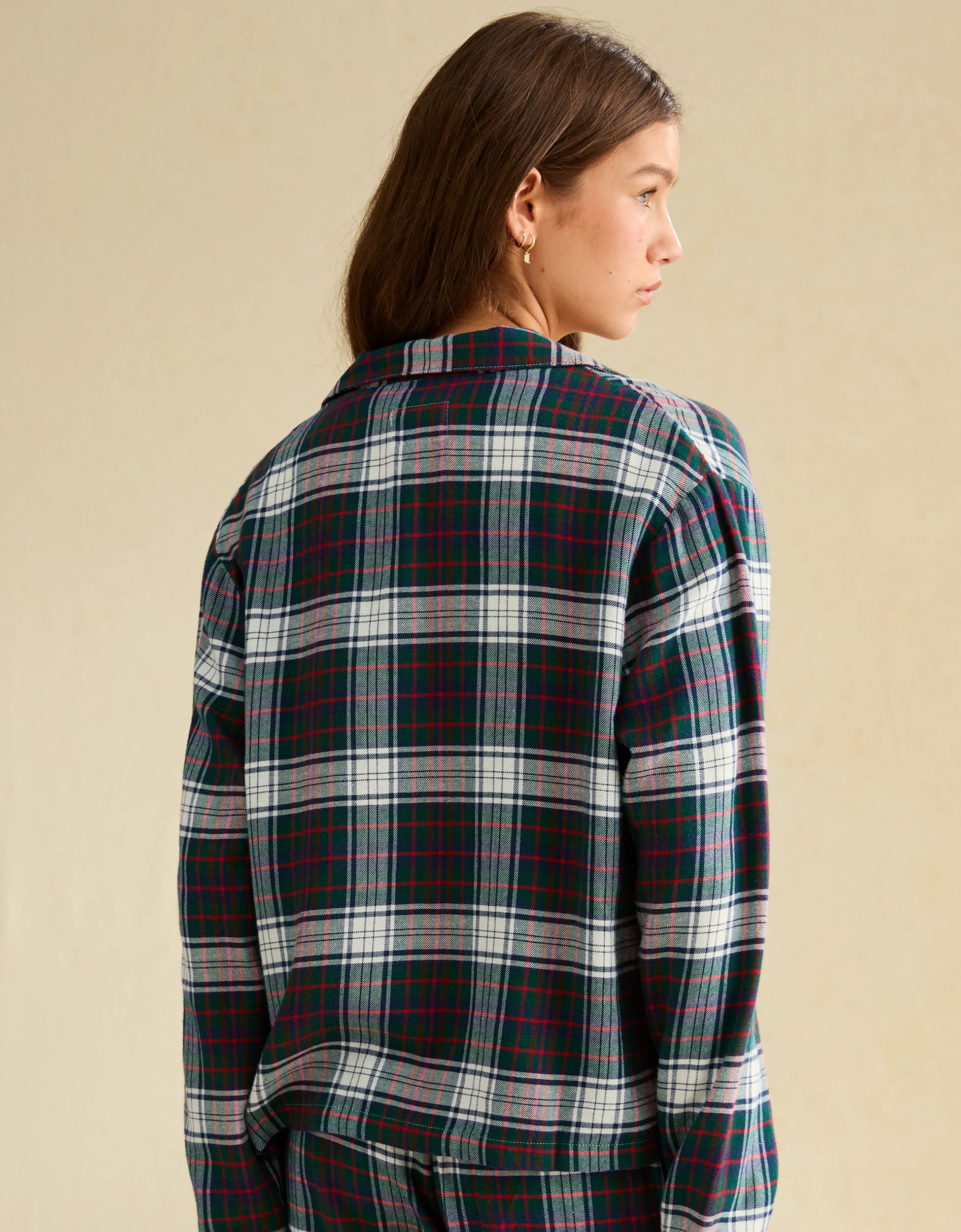 AE Slow Morning Snoopy Flannel Long-Sleeve PJ Top | American Eagle Outfitters (US & CA)