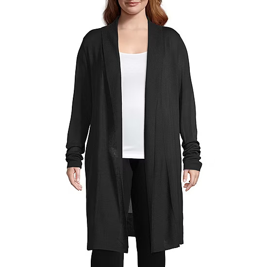 Worthington Womens Long Sleeve Duster Cardigan - Plus | JCPenney