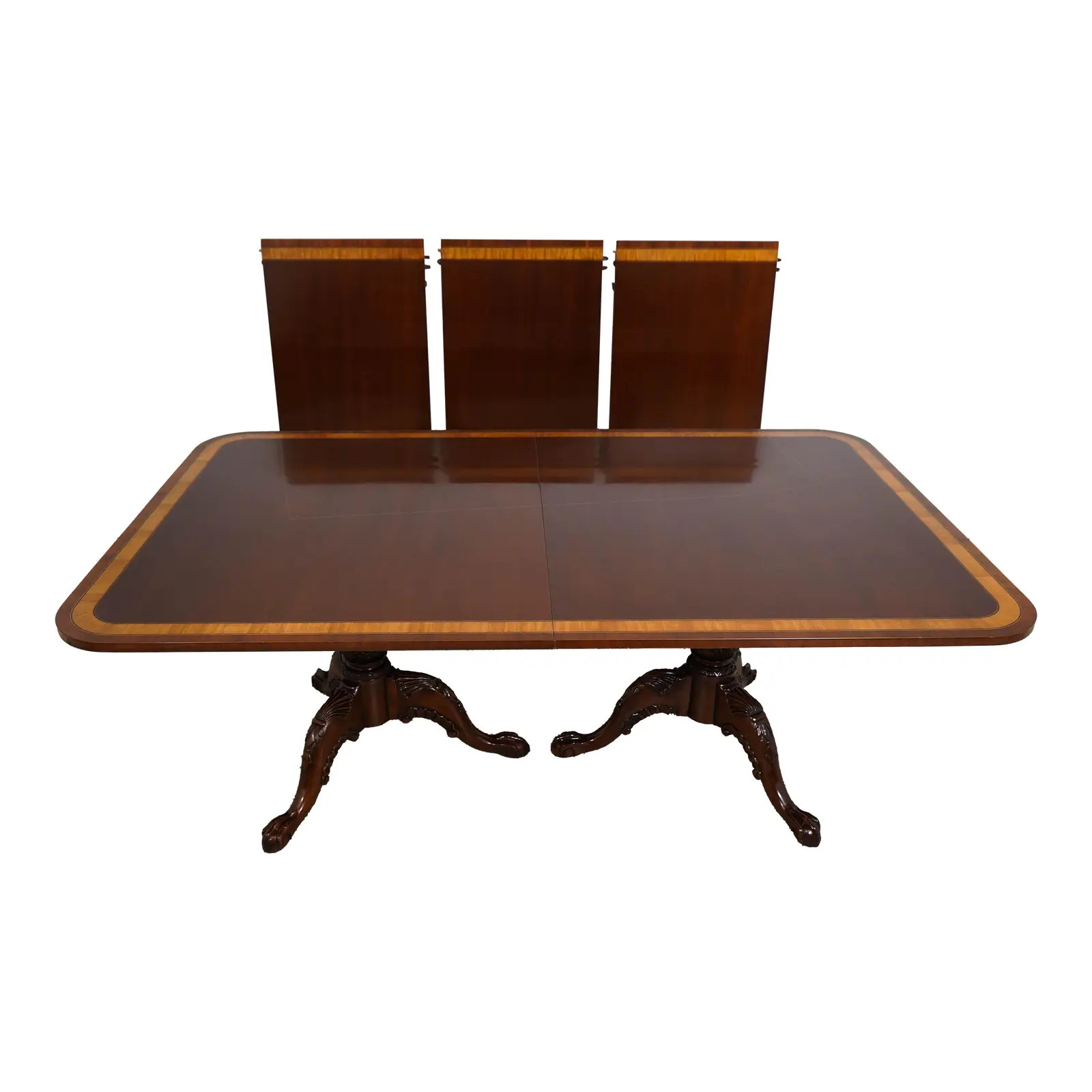 Hickory Chair Co Banded Mahogany Dining Room Table | Chairish