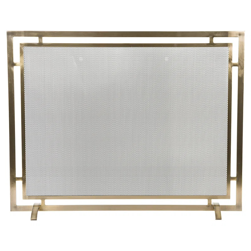 Gatsby Mesh Fireplace Screen - Single Panel, Steel Frame | Wayfair North America