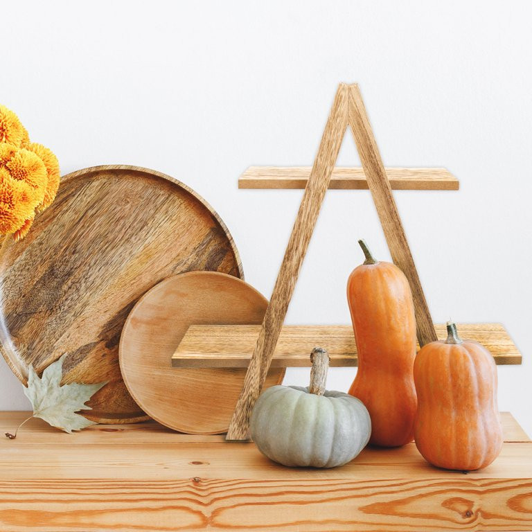 Way To Celebrate Harvest Tiered Wood Triangle Shelf | Walmart (US)