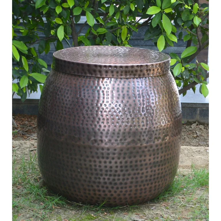 Better Homes & Gardens Radley Outdoor Hammered Garden Stool, 18-Inch | Walmart (US)