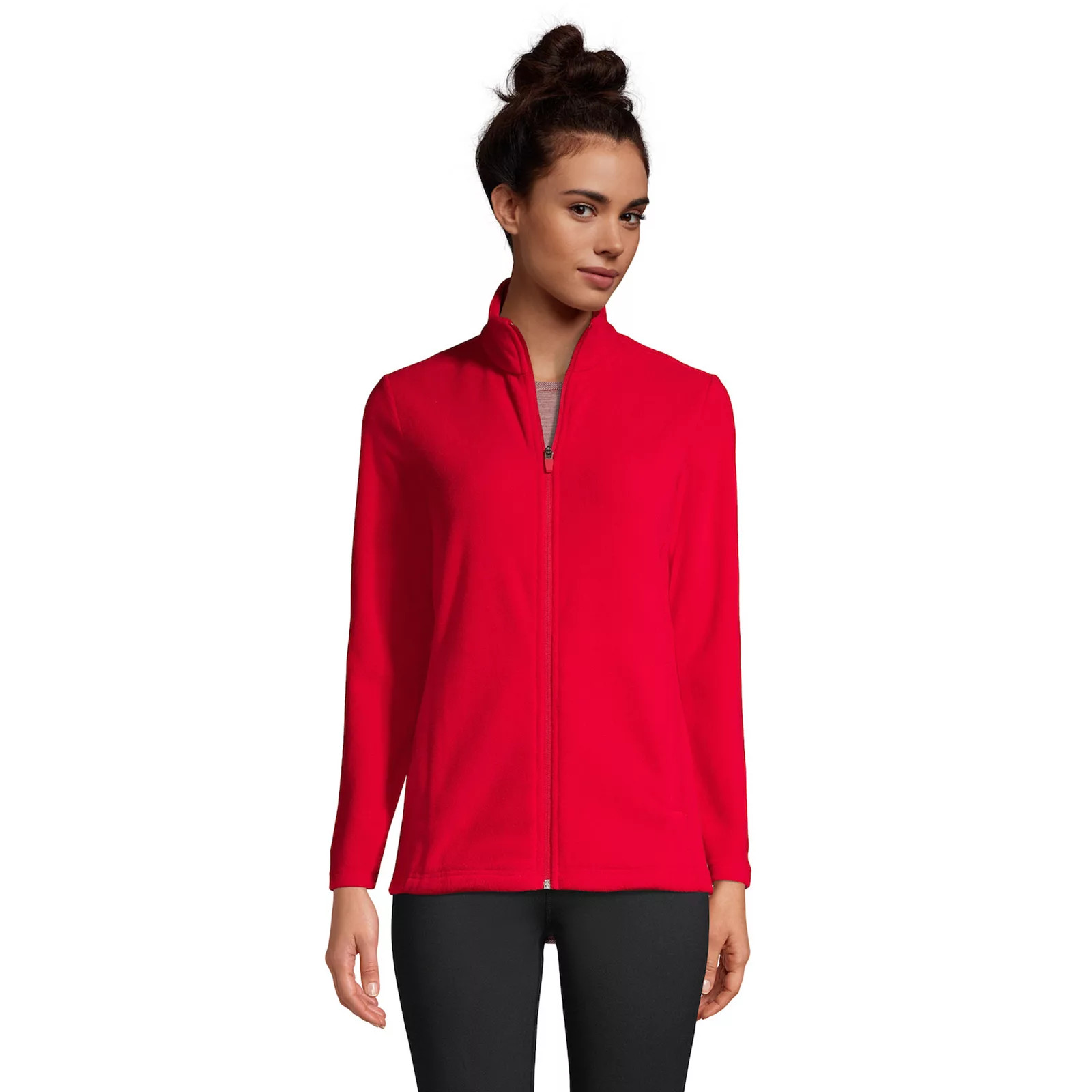 Women's Lands' End Full-Zip Fleece Jacket, Size: Small Tall, Rich Red | Kohl's