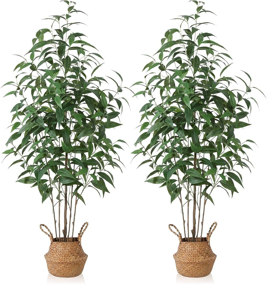 Artificial Eucalyptus Tree,5Ft Tree Fake Plant in Pot for Home and Office Decor,Potted Faux Plant... | Amazon (US)