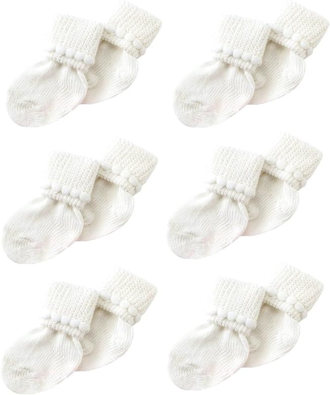 Nurses Choice Newborn Baby Boy & Girl Socks Includes 6 Pairs of Cotton Socks | Amazon (US)