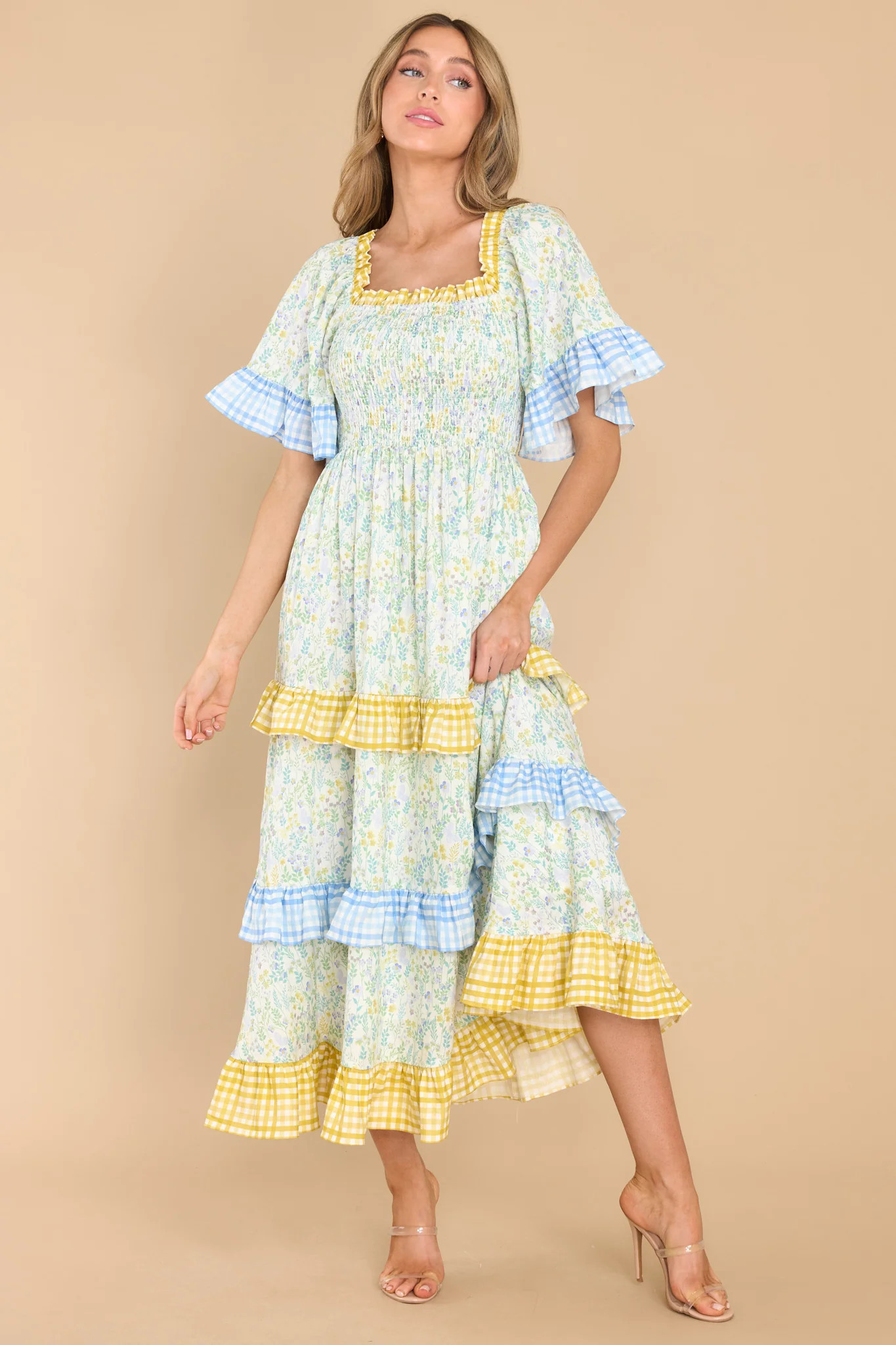 See The Sights Sage Floral Print Maxi Dress | Red Dress 