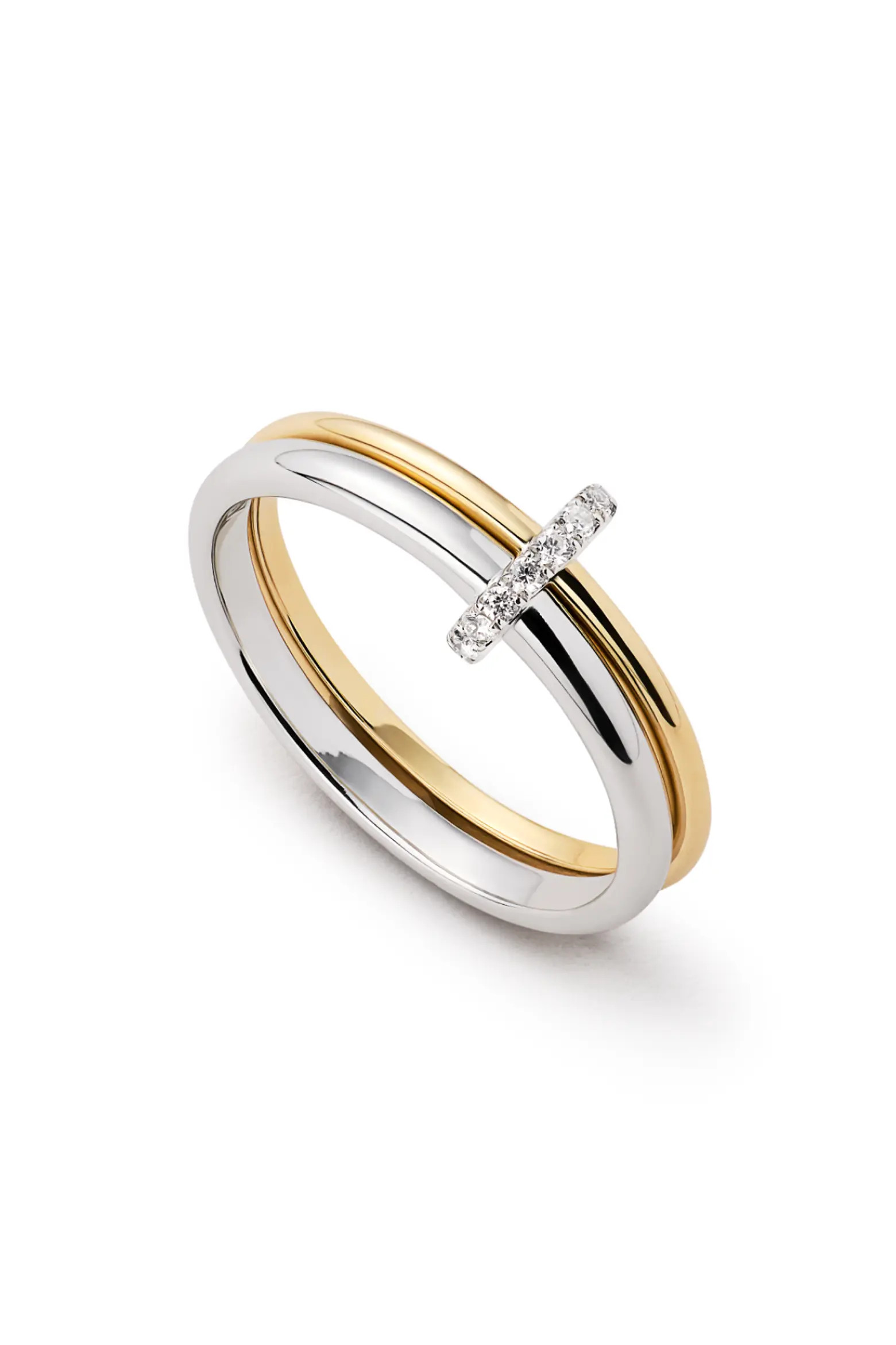 Solid Yellow Gold - Two Tone Diamond Link Ring (Women) | Nordstrom | Nordstrom