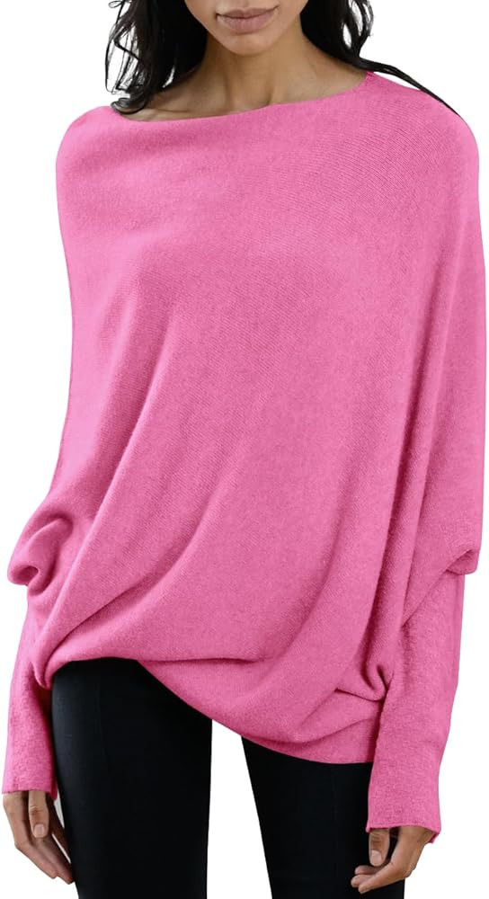Imily Bela Batwing Boat Neck Sweaters for Women Spring Long Sleeve Soft Knit Loose Baggy Pullover... | Amazon (US)