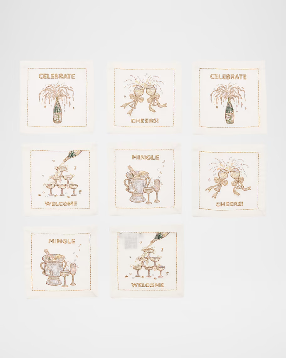 Cheers Embroidered Cocktail Napkins, Set of 8 | Neiman Marcus
