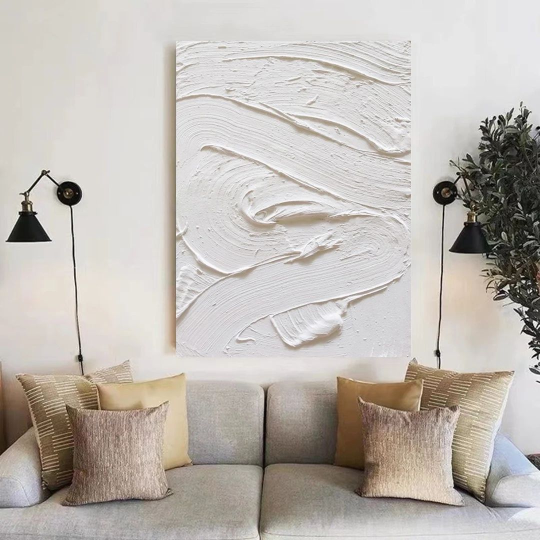 white textured wall art white waves Abstract painting white wall art white 3D Textured art white ... | Etsy (US)