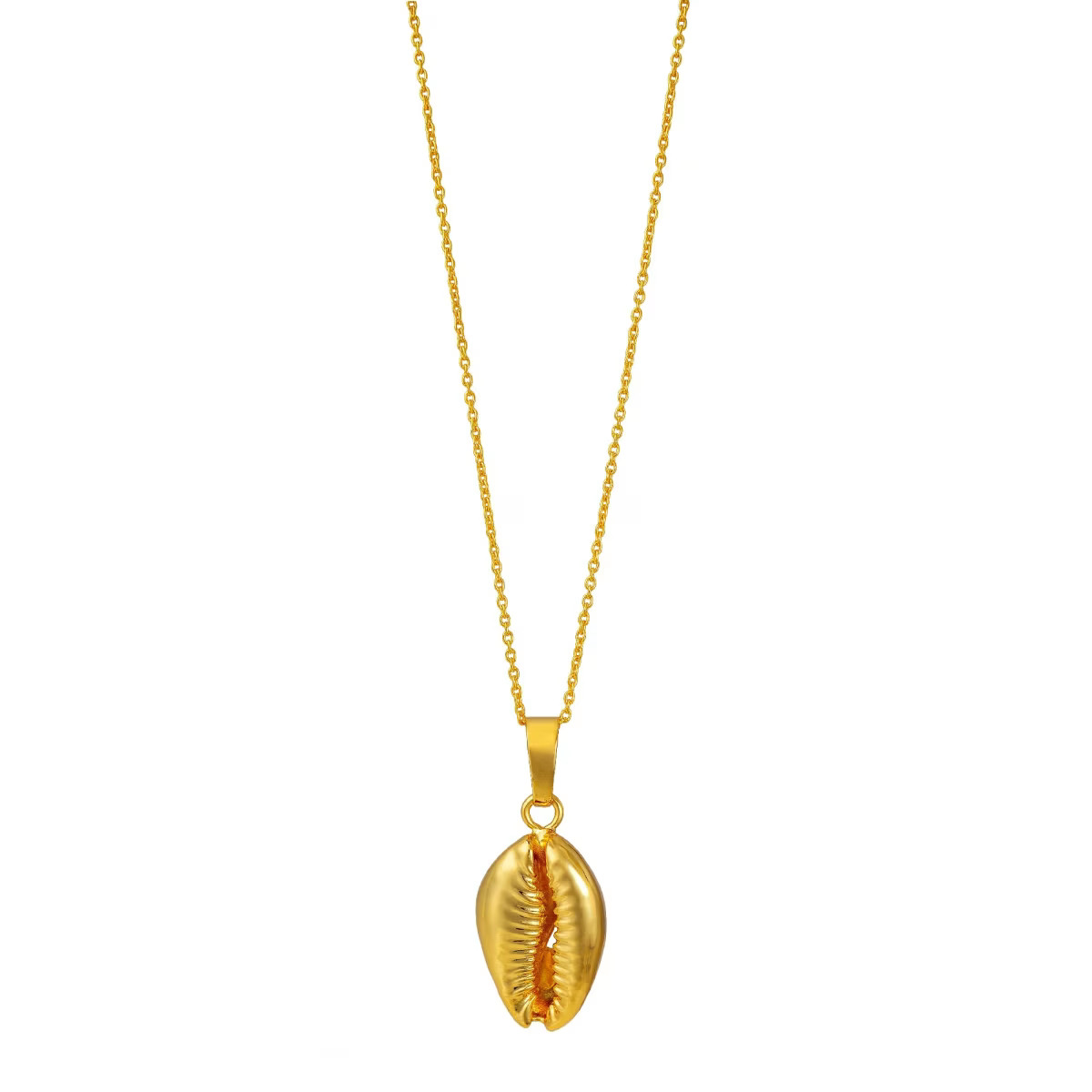 Cowrie Gold Shell Pendant Necklace | Wolf & Badger (US)