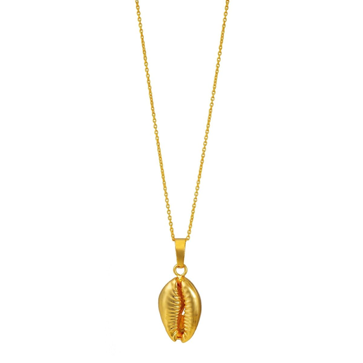 Cowrie Gold Shell Pendant Necklace | Wolf & Badger (US)