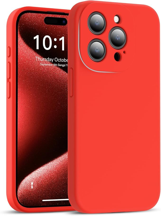 for iPhone 15 Pro Max Case,Soft Flexible Silicone Cover with Enhance Camera Protection and Soft M... | Amazon (US)