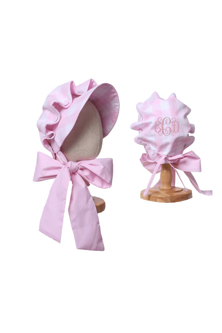 Pink Buffalo Check Bonnet | The Smocked Flamingo