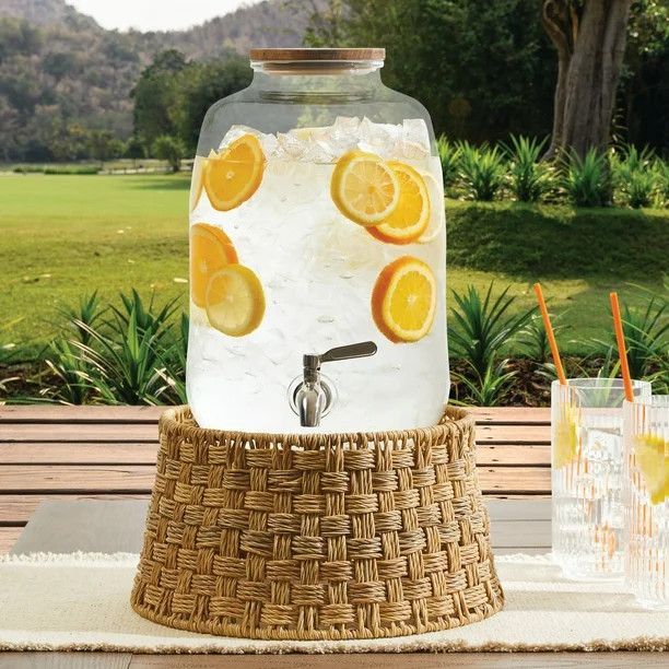 Better Homes & Gardens Rattan 11" Beverage Dispenser Stand | Walmart (US)