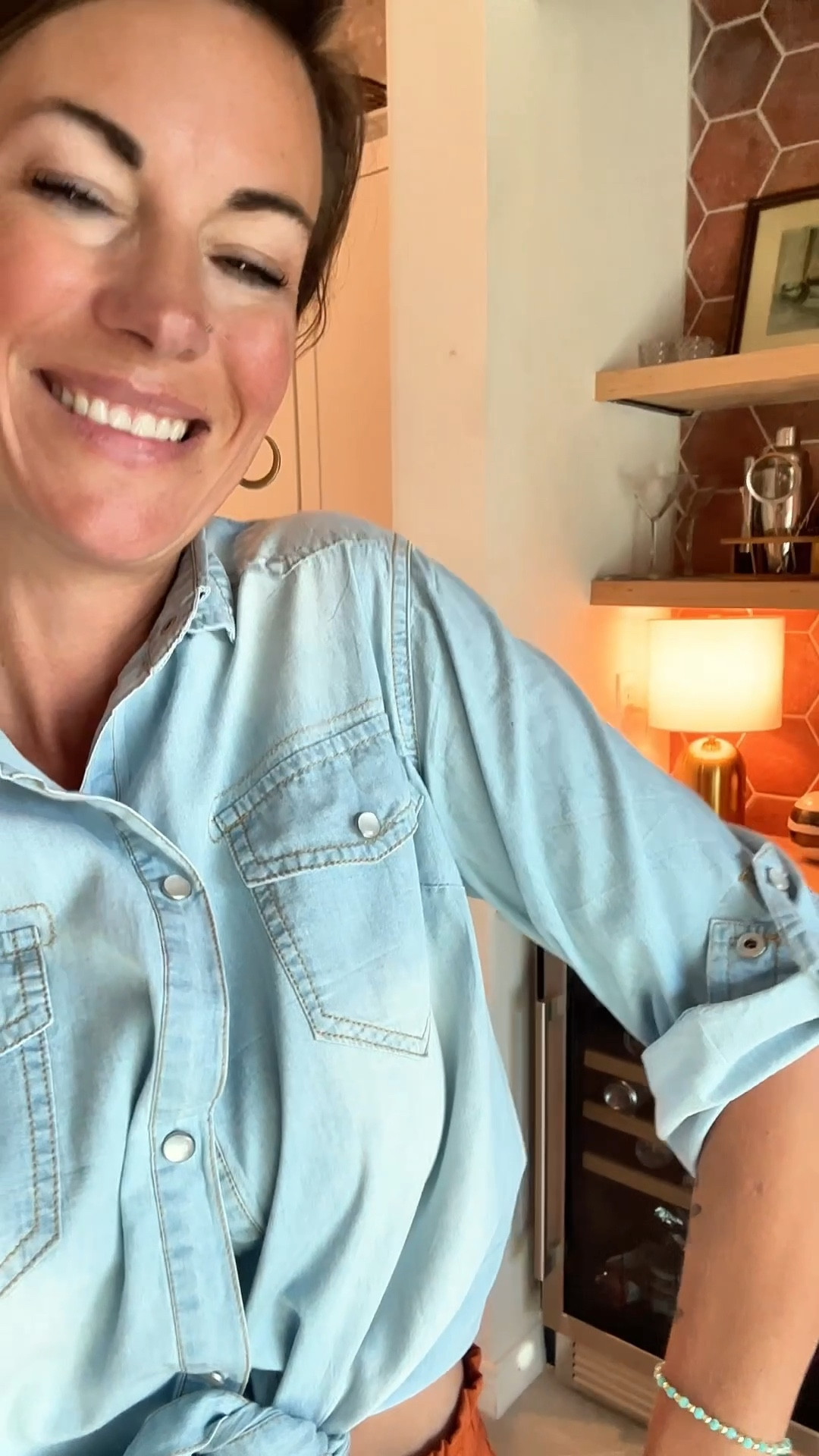 The denim blouse that instantly upgrades mom mode.
Tie-front, feminine, and polished enough for everyday.


#LTKmomlife #LTKOver40 #LTKWorkwear