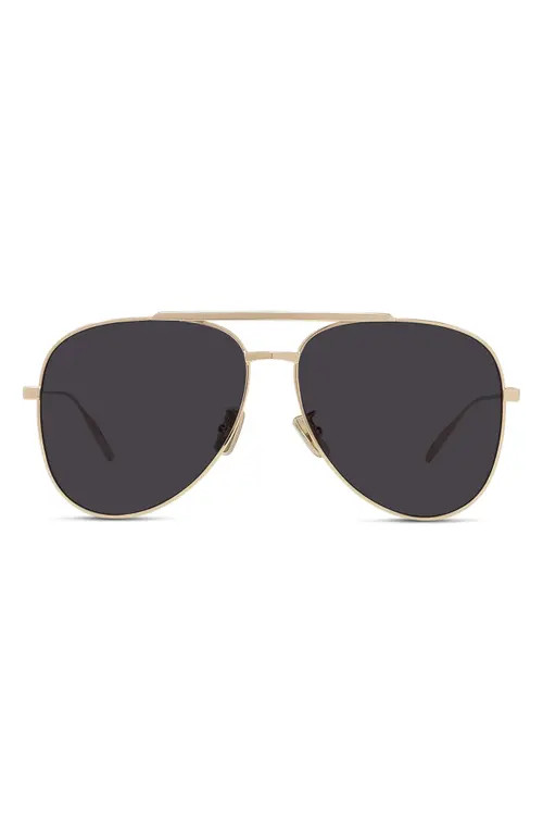 Givenchy GV Speed 59mm Pilot Sunglasses in Shiny Endura Gold /Smoke at Nordstrom | Nordstrom