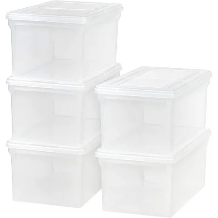 IRIS USA Letter & Legal Size Plastic Storage Bin Tote Organizing File Box with Durable and Secure Hi | Walmart (US)