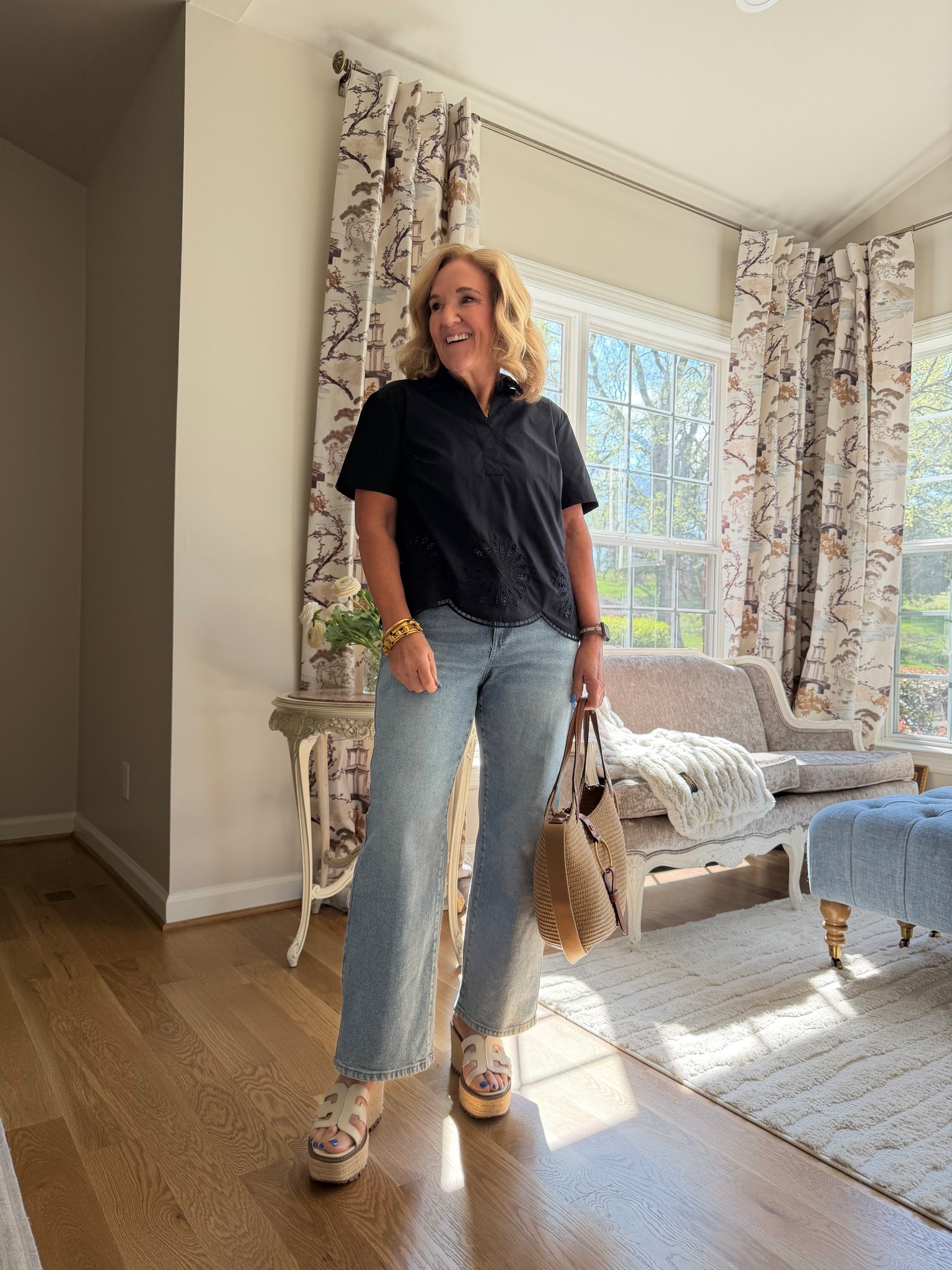 Top size medium petite
Jeans 8 petite 
10% off my bag with code NANETTE


#LTKSaleAlert #LTKPetite #LTKOver40