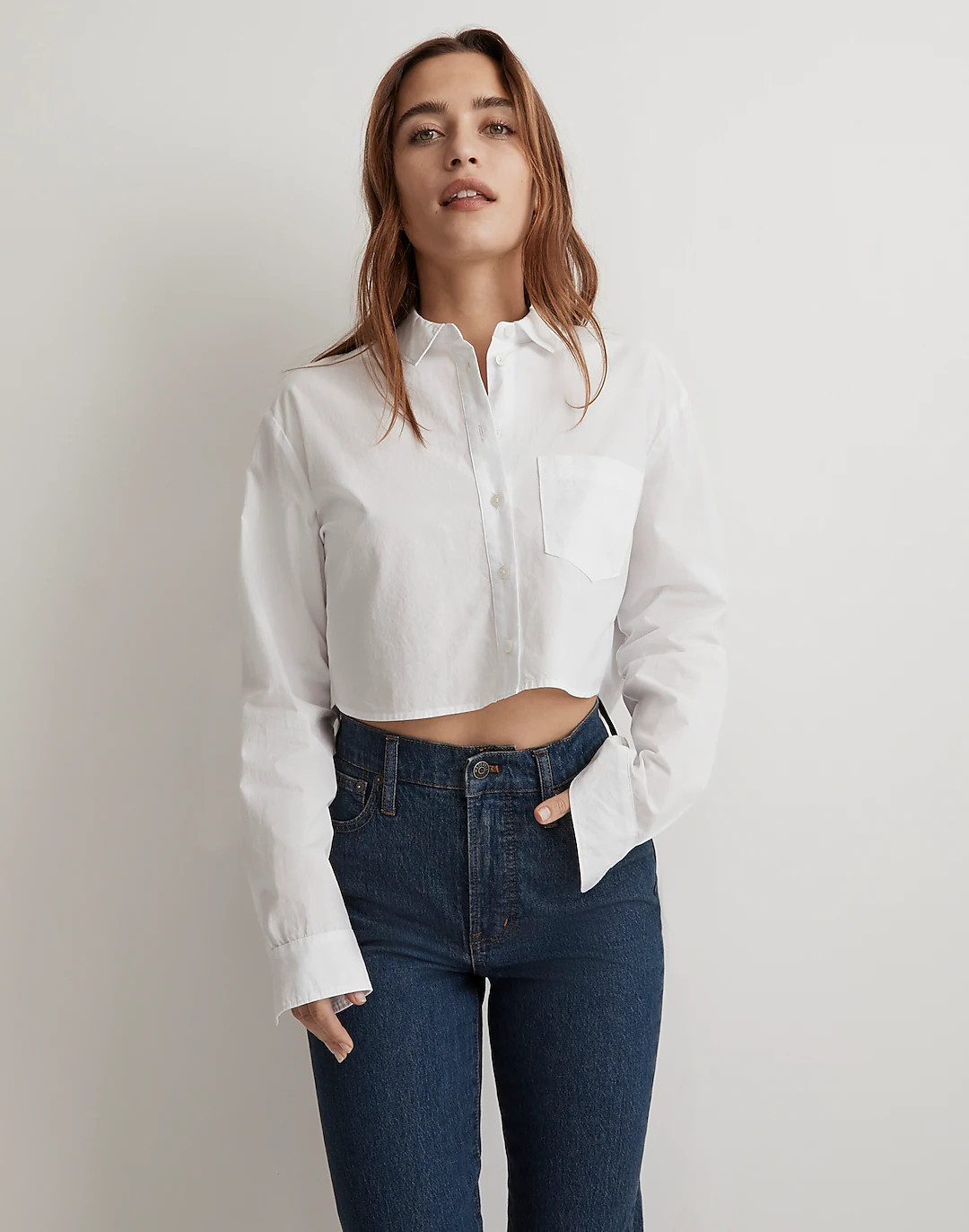 Poplin Oversized Supercrop Ex-Boyfriend Shirt | Madewell