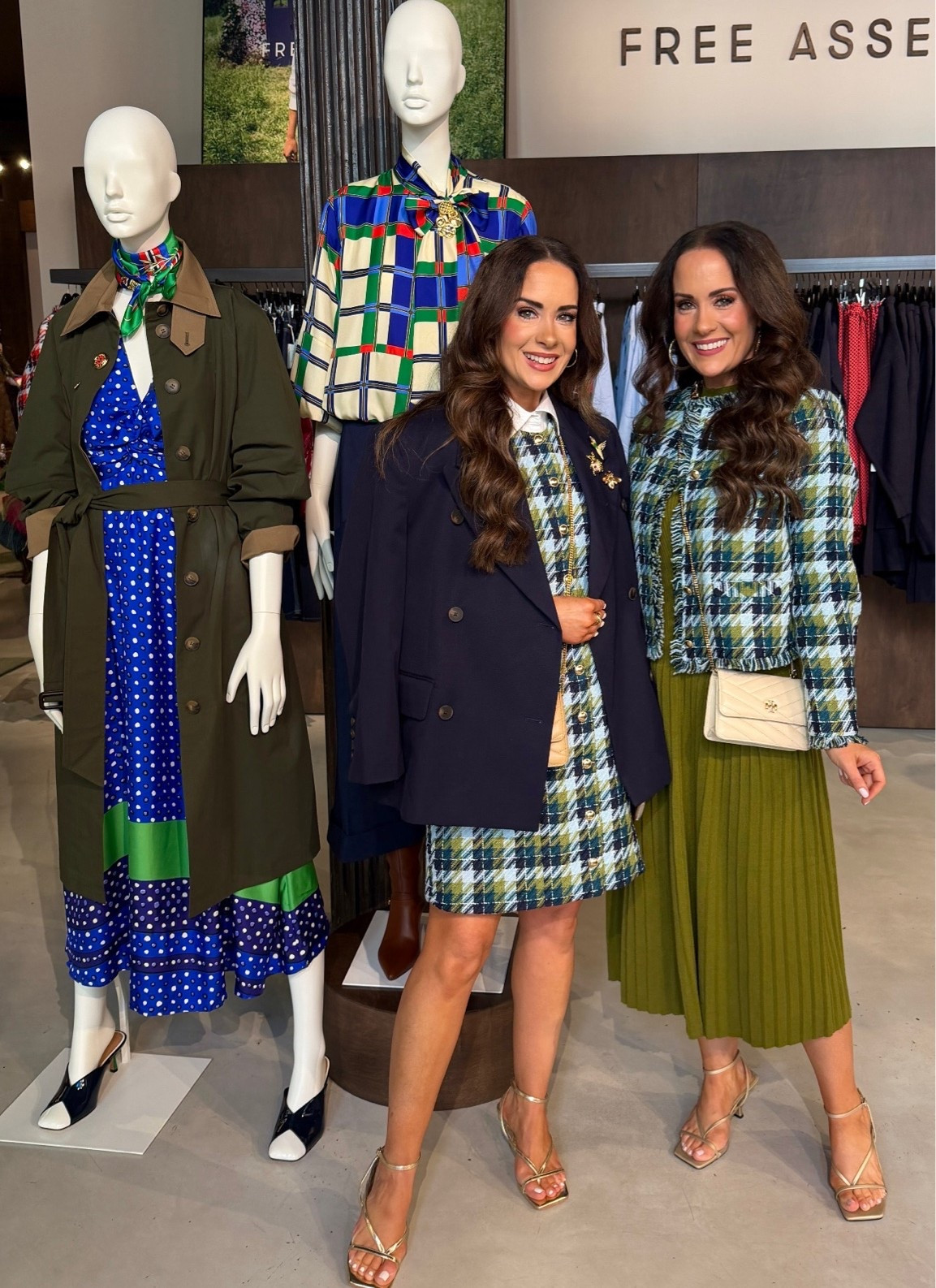 Wearing XS in both jackets and 4 in tweed dress and S in Green dress. Jackets run big FYI :)