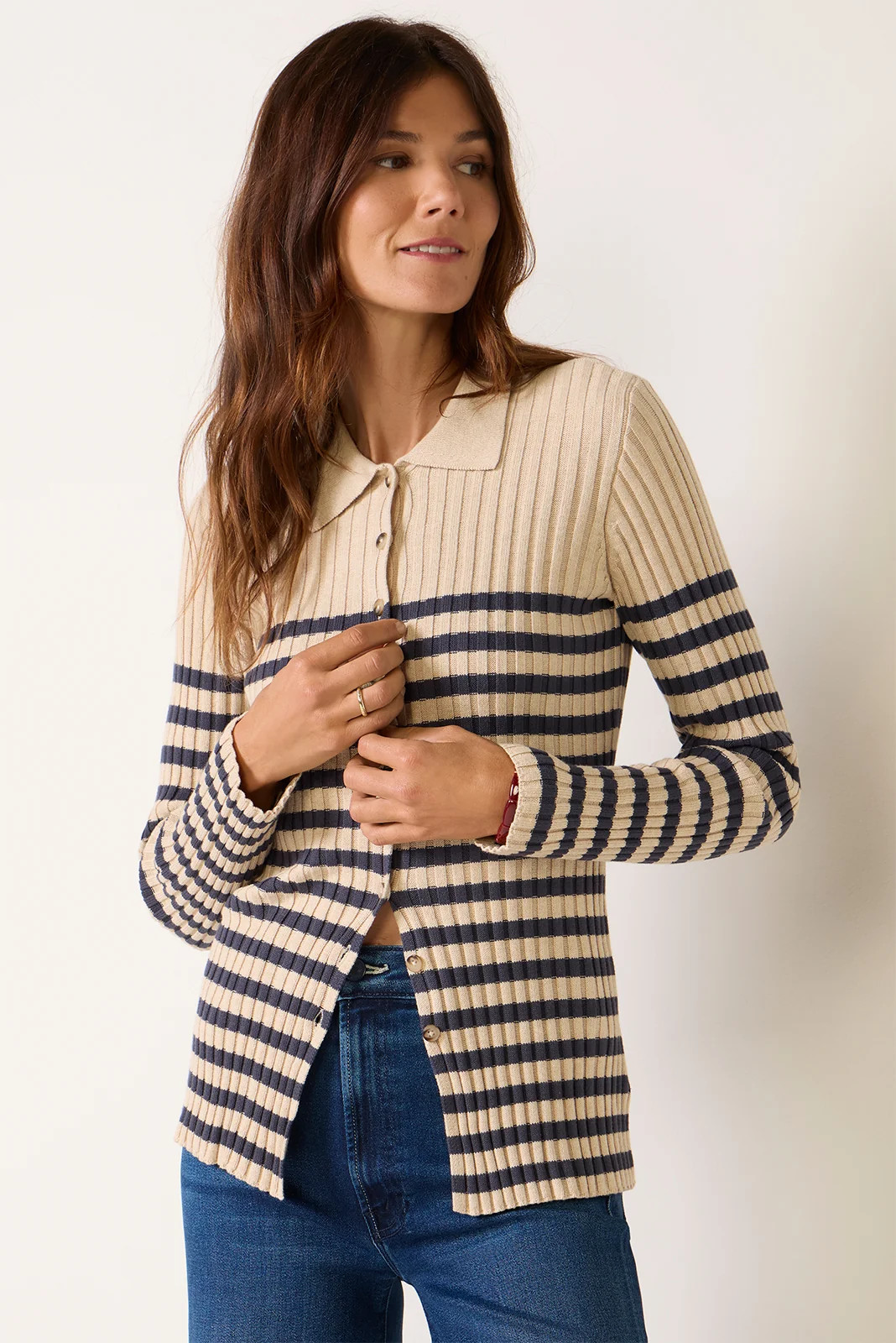 Sunwashed Cotton Ribbed Cardigan | Evereve