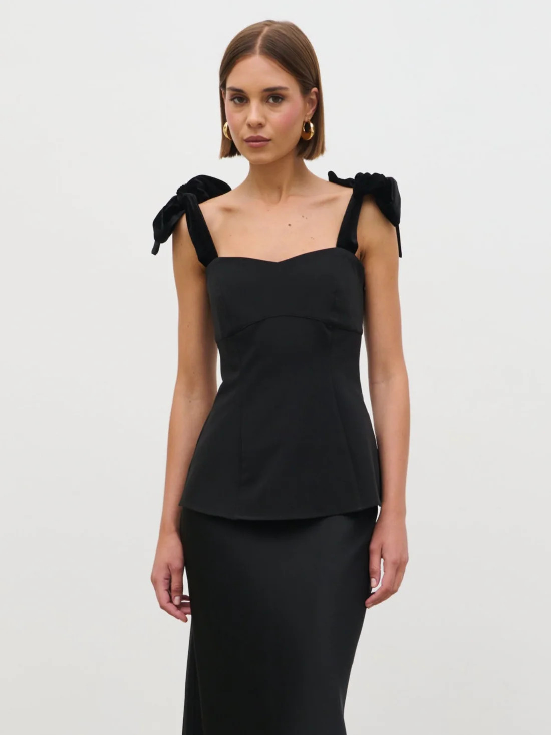 Zienna Velvet Bow Corset Top | Pretty Lavish (UK)