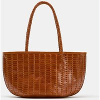 Zara - Braided Leather Bag - Beige - One Size Only - Woman | Zara UK