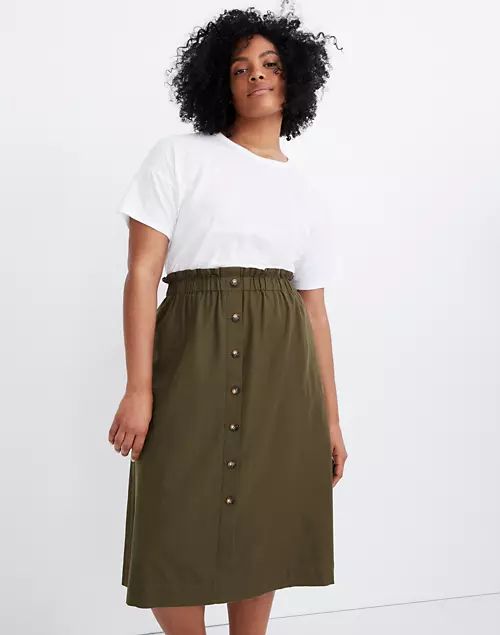 Paperbag Button-Front Midi Skirt | Madewell